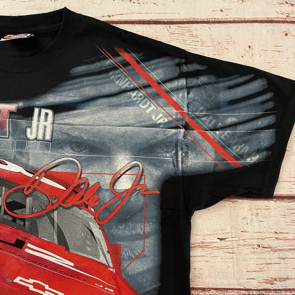 Vintage AOP Dale Earnhardt Jr. Nascar All Over Print T Shirt Large Dominator NOS - Picture 3 of 10